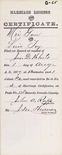 Click to see DR 6 G-65 of Marriage Certificates (DR 6 G)