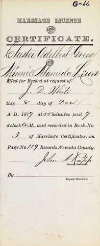 Click to see DR 6 G-66 of Marriage Certificates (DR 6 G)