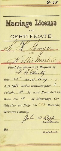 Click to see DR 6 G-68 of Marriage Certificates (DR 6 G)