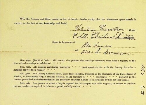 Click to see DR 6 G-78 of Marriage Certificates (DR 6 G)