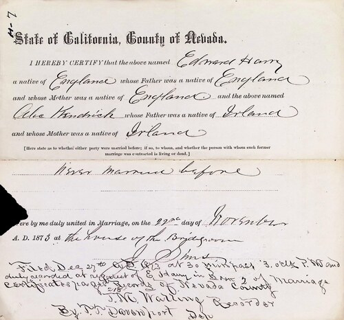 Click to see DR 6 H-7 of Marriage Certificates (DR 6 H)