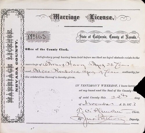 Click to see DR 6 H-7 of Marriage Certificates (DR 6 H)