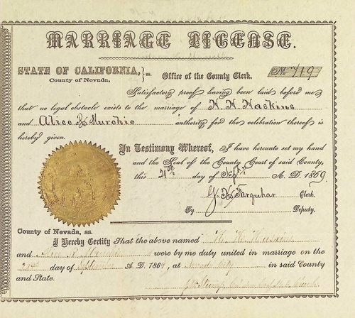 Click to see DR 6 H-10 of Marriage Certificates (DR 6 H)