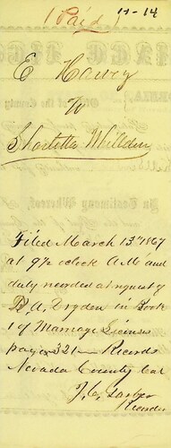 Click to see DR 6 H-14 of Marriage Certificates (DR 6 H)