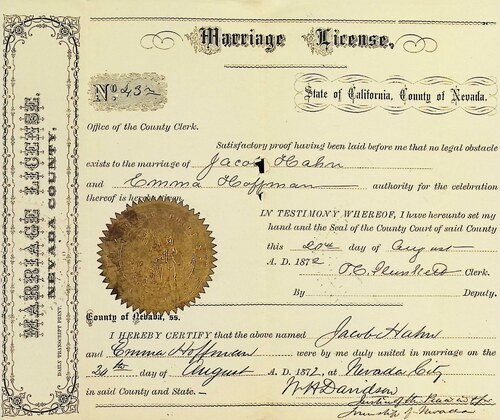 Click to see DR 6 H-16 of Marriage Certificates (DR 6 H)
