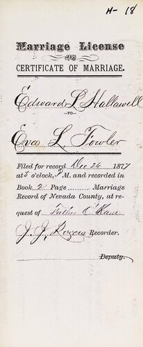 Click to see DR 6 H-18 of Marriage Certificates (DR 6 H)