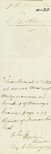 Click to see DR 6 H-20 of Marriage Certificates (DR 6 H)