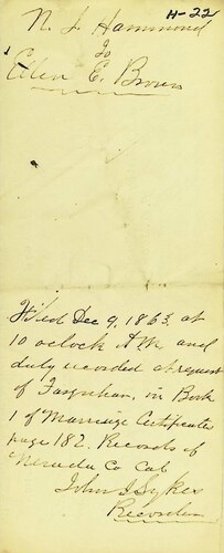 Click to see DR 6 H-22 of Marriage Certificates (DR 6 H)