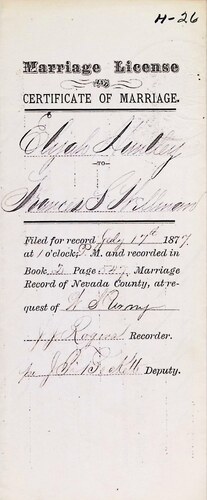 Click to see DR 6 H-26 of Marriage Certificates (DR 6 H)