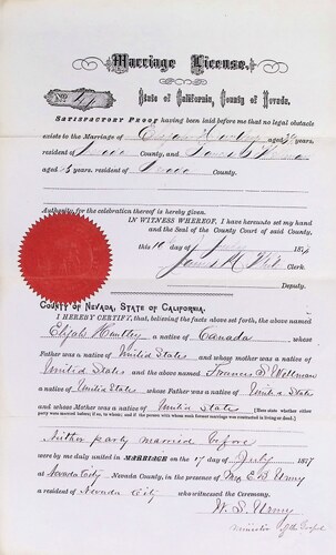 Click to see DR 6 H-26 of Marriage Certificates (DR 6 H)