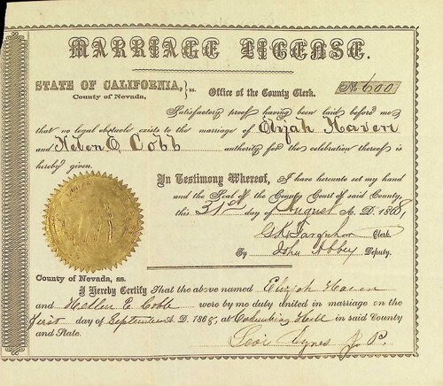 Click to see DR 6 H-28 of Marriage Certificates (DR 6 H)