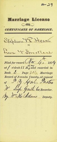Click to see DR 6 H-29 of Marriage Certificates (DR 6 H)