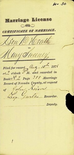 Click to see DR 6 H-30 of Marriage Certificates (DR 6 H)