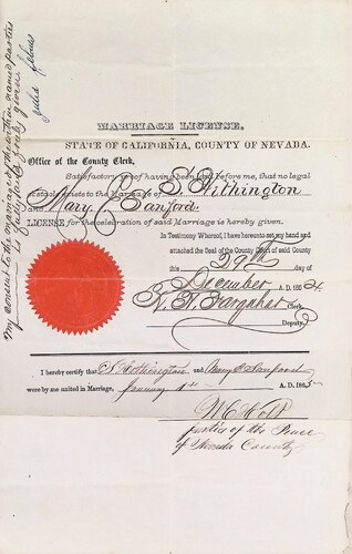 Click to see DR 6 H-31 of Marriage Certificates (DR 6 H)