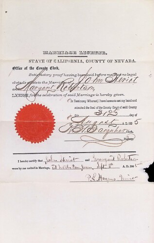 Click to see DR 6 H-33 of Marriage Certificates (DR 6 H)