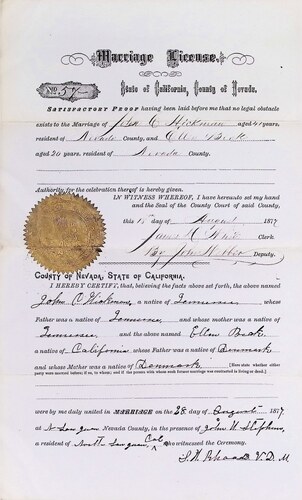 Click to see DR 6 H-36 of Marriage Certificates (DR 6 H)