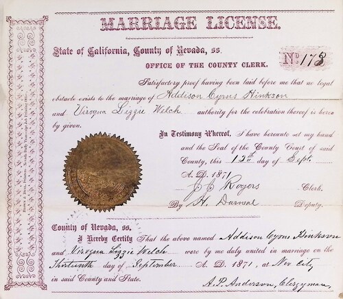 Click to see DR 6 H-42 of Marriage Certificates (DR 6 H)