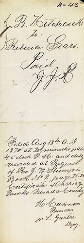 Click to see DR 6 H-43 of Marriage Certificates (DR 6 H)