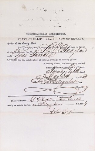Click to see DR 6 H-46 of Marriage Certificates (DR 6 H)