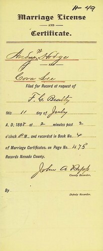 Click to see DR 6 H-49 of Marriage Certificates (DR 6 H)