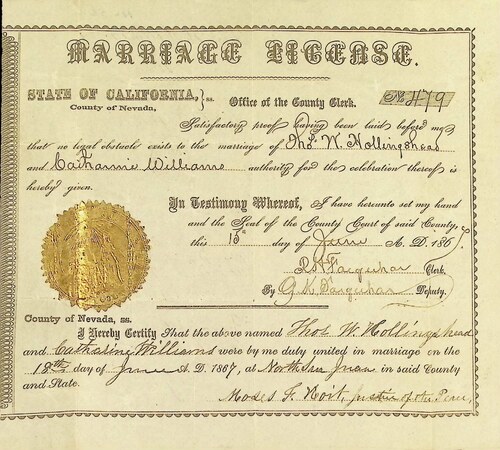 Click to see DR 6 H-56 of Marriage Certificates (DR 6 H)