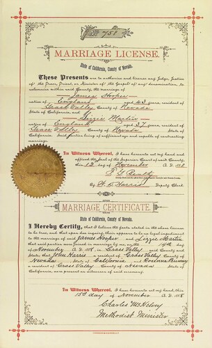 Click to see DR 6 H-62 of Marriage Certificates (DR 6 H)