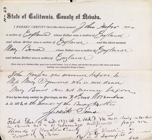 Click to see DR 6 H-63 of Marriage Certificates (DR 6 H)