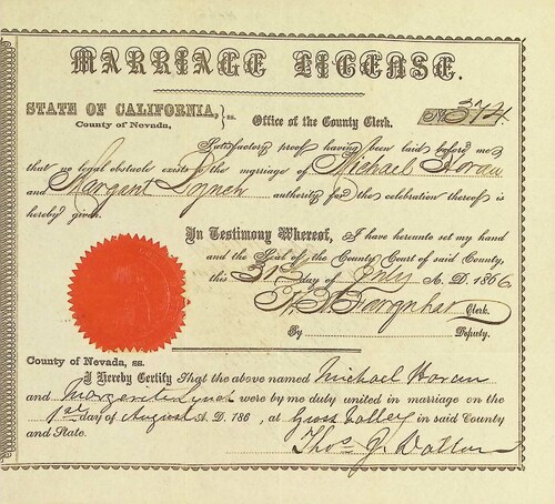 Click to see DR 6 H-66 of Marriage Certificates (DR 6 H)