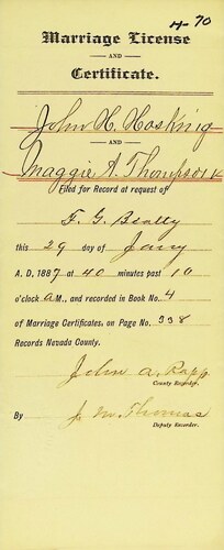 Click to see DR 6 H-70 of Marriage Certificates (DR 6 H)