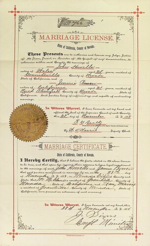 Click to see DR 6 H-73 of Marriage Certificates (DR 6 H)