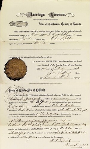 Click to see DR 6 H-74 of Marriage Certificates (DR 6 H)