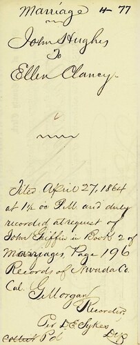 Click to see DR 6 H-77 of Marriage Certificates (DR 6 H)