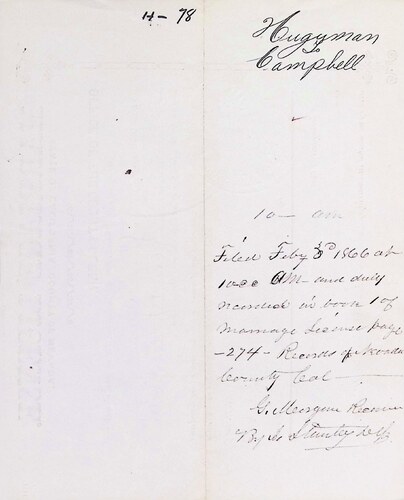 Click to see DR 6 H-78 of Marriage Certificates (DR 6 H)