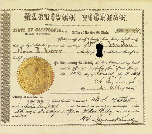 Click to see DR 6 H-86 of Marriage Certificates (DR 6 H)