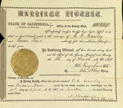 Click to see DR 6 H-88 of Marriage Certificates (DR 6 H)