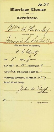 Click to see DR 6 H-89 of Marriage Certificates (DR 6 H)