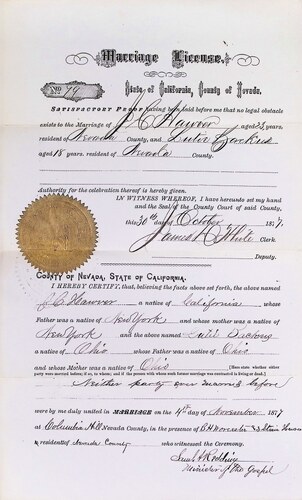 Click to see DR 6 H-90 of Marriage Certificates (DR 6 H)