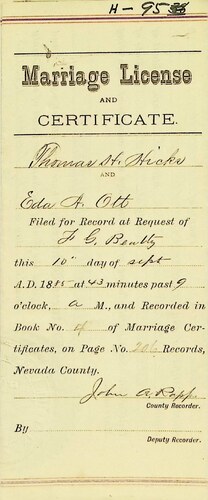 Click to see DR 6 H-95 of Marriage Certificates (DR 6 H)