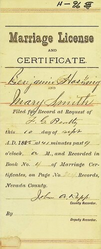 Click to see DR 6 H-96 of Marriage Certificates (DR 6 H)