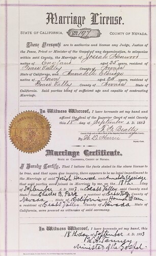 Click to see DR 6 H-100 of Marriage Certificates (DR 6 H)