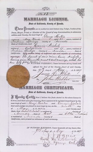 Click to see DR 6 H-101 of Marriage Certificates (DR 6 H)