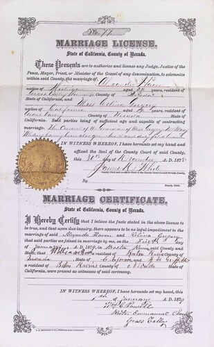 Click to see DR 6 H-104 of Marriage Certificates (DR 6 H)