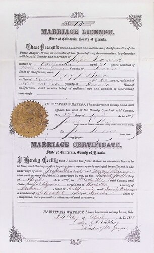 Click to see DR 6 H-107 of Marriage Certificates (DR 6 H)