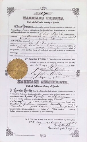 Click to see DR 6 H-108 of Marriage Certificates (DR 6 H)
