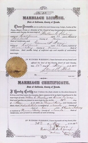 Click to see DR 6 H-109 of Marriage Certificates (DR 6 H)