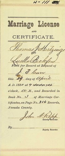 Click to see DR 6 H-111 of Marriage Certificates (DR 6 H)