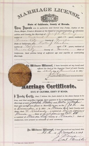 Click to see DR 6 H-116 of Marriage Certificates (DR 6 H)