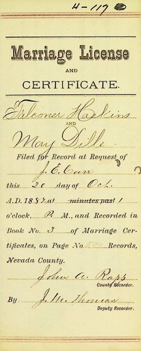 Click to see DR 6 H-117 of Marriage Certificates (DR 6 H)