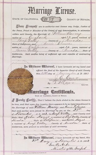Click to see DR 6 H-118 of Marriage Certificates (DR 6 H)
