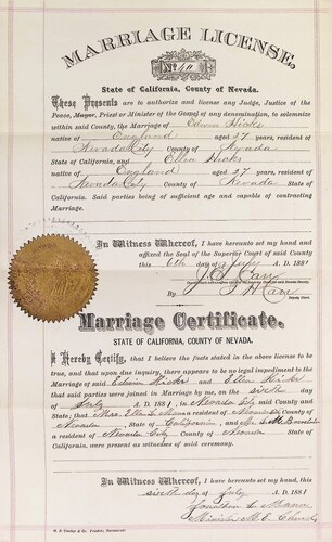 Click to see DR 6 H-121 of Marriage Certificates (DR 6 H)